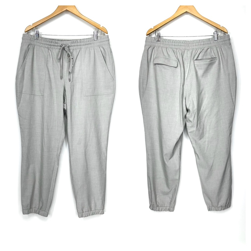 Nine West Dressy Casual Lt Gray Pull On Jogger Style Pants W/Dress Pant Feel Nwt